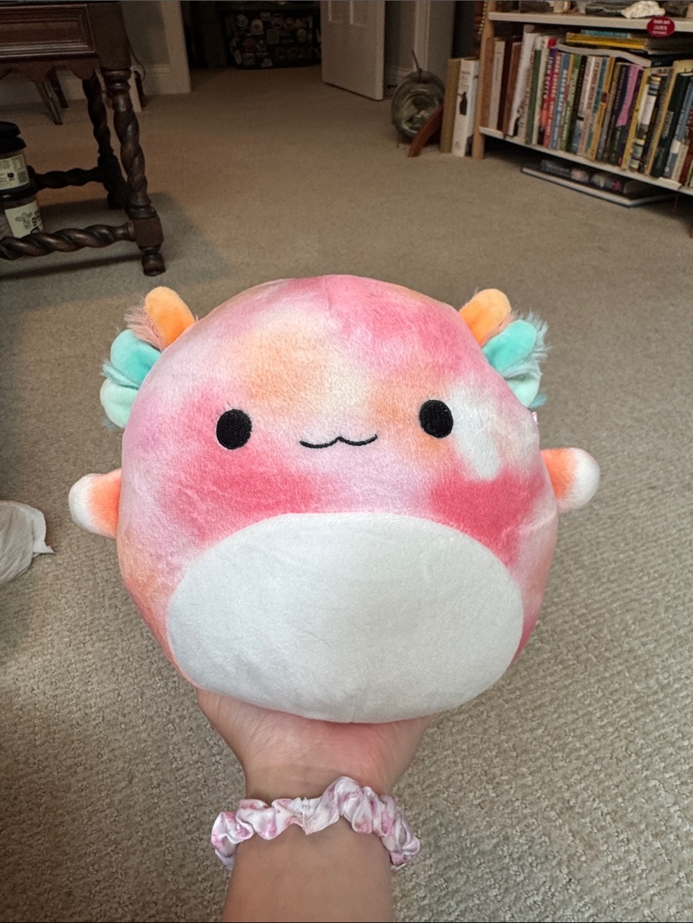 Squishmallows Pink Orange Teal Tie-Dye Axolotl Plush